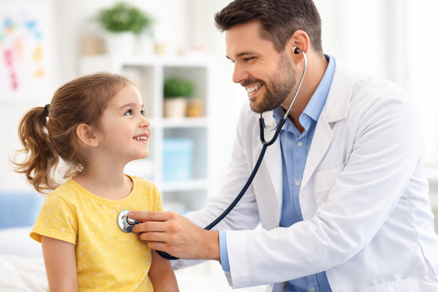 Child with pediatrician